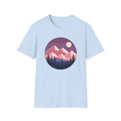 Purple Night Sky Over Mountains T-shirt