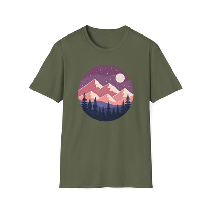 Purple Night Sky Over Mountains T-shirt
