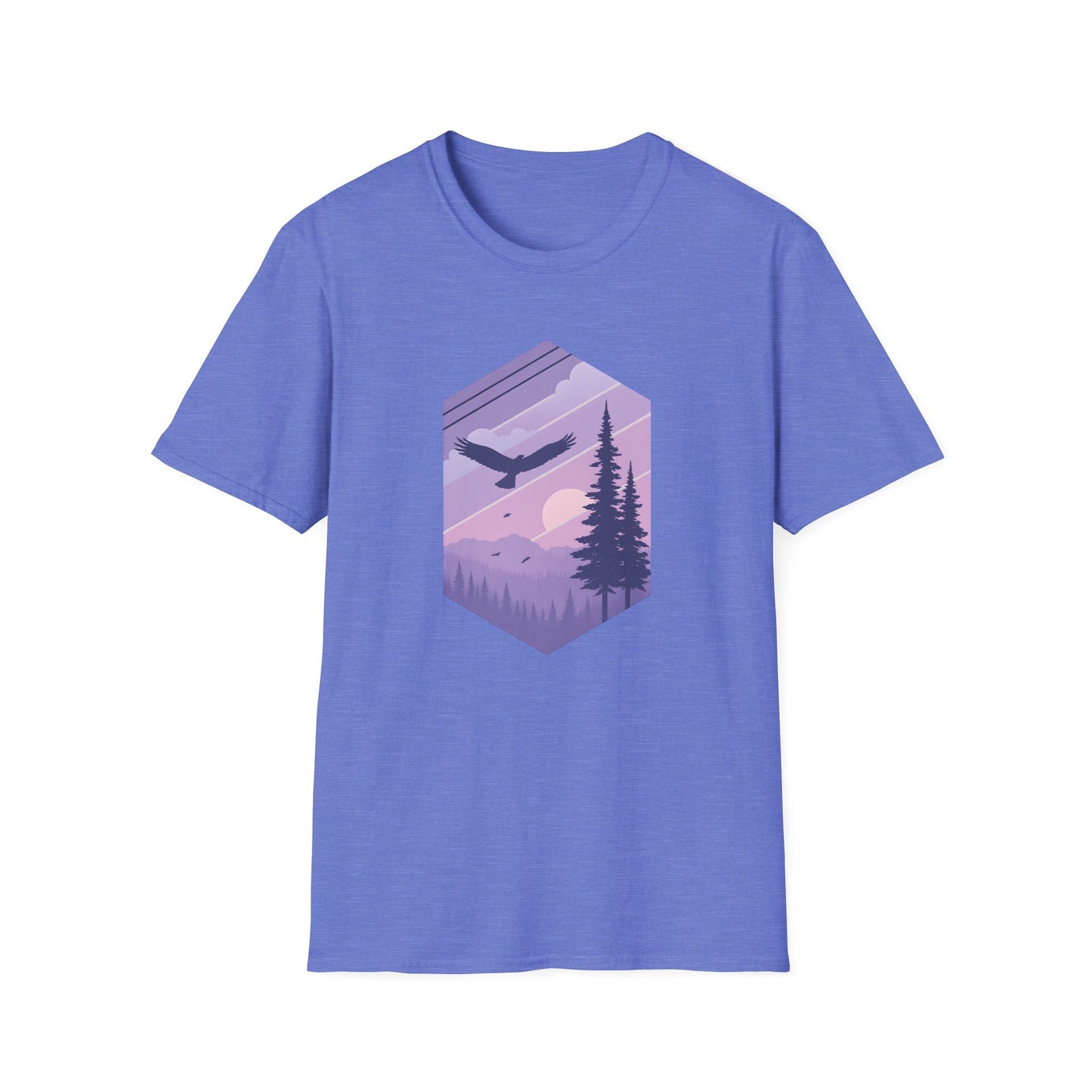 Soaring Eagle Over Purple Pines T-shirt