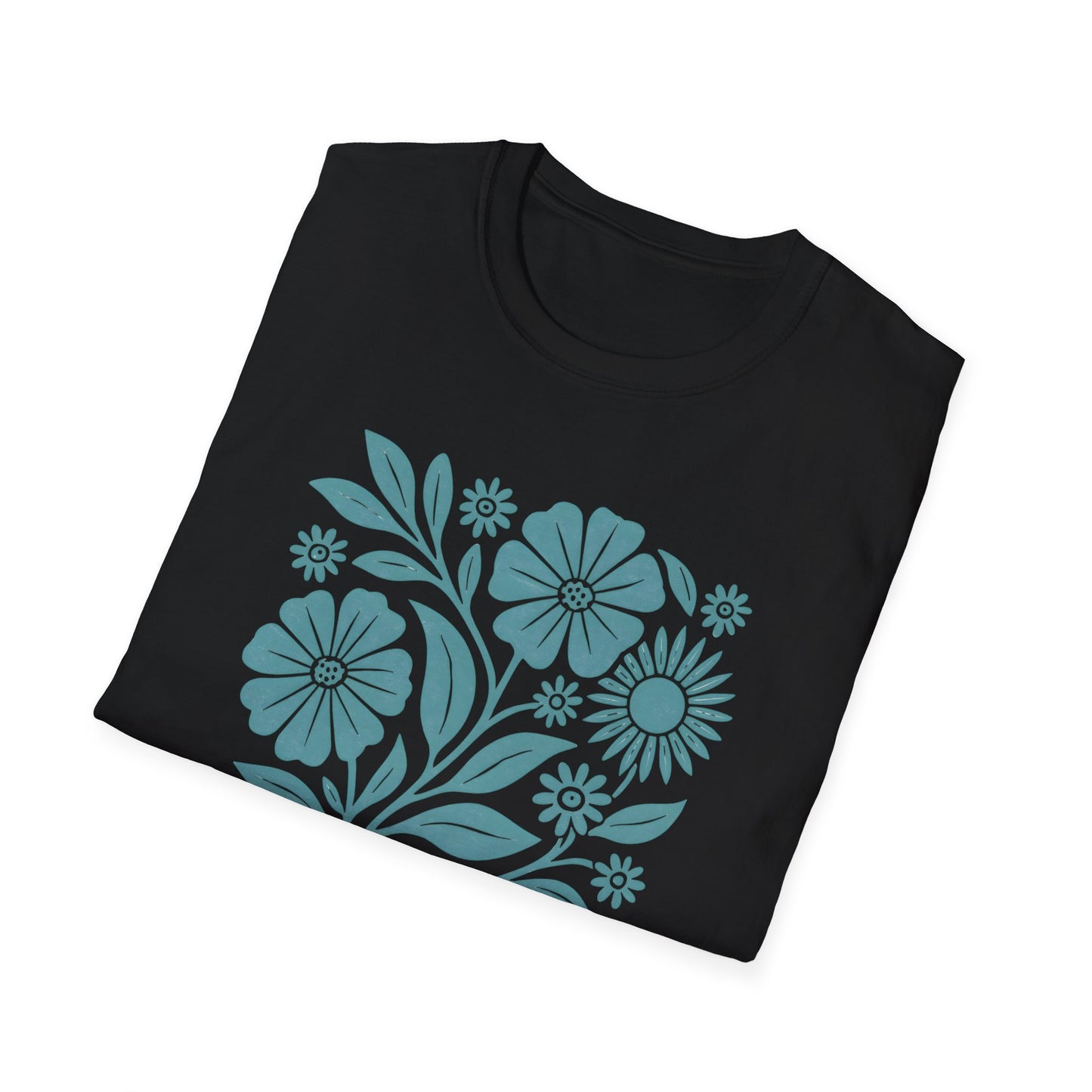 Flower Gathering Ink Print T-shirt