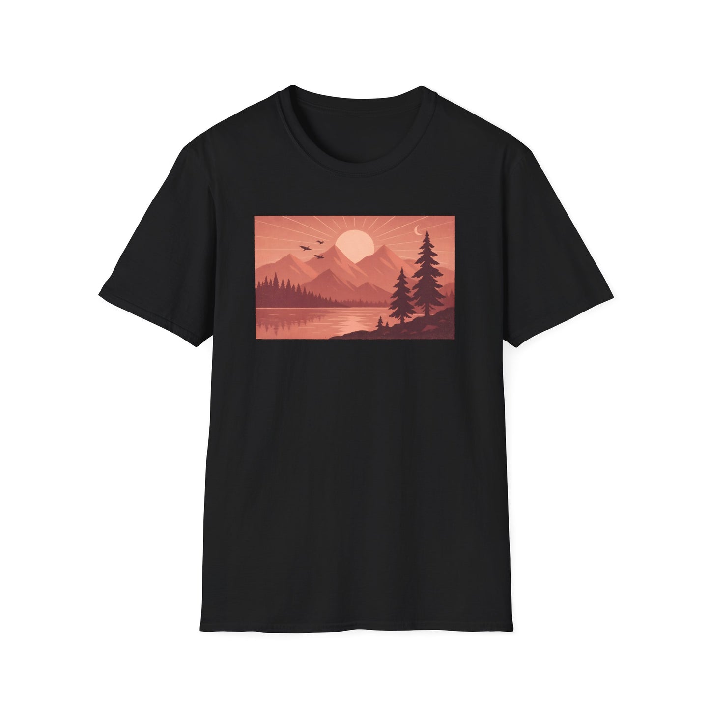 Mountain Lake Landscape Pinkscale