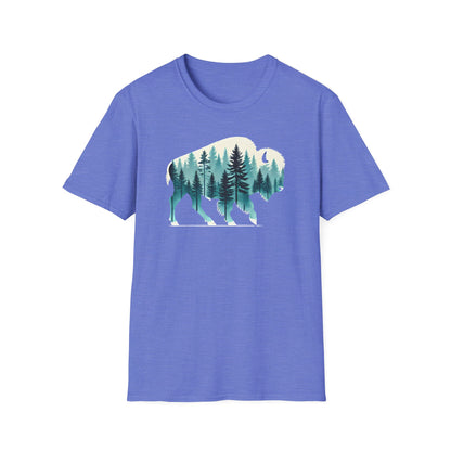 Bison Pine Forest Double Exposure