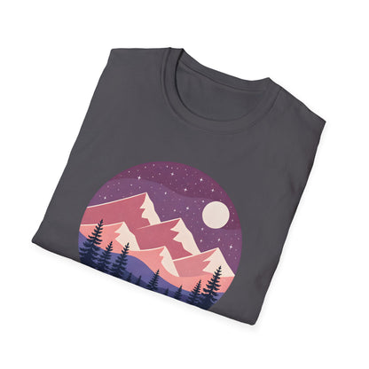 Purple Night Sky Over Mountains T-shirt