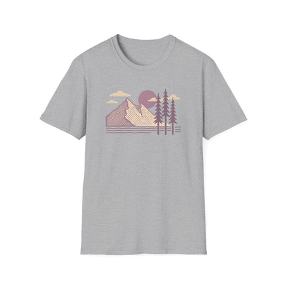 Minimalist Lavender Mountain Sunset T-shirt