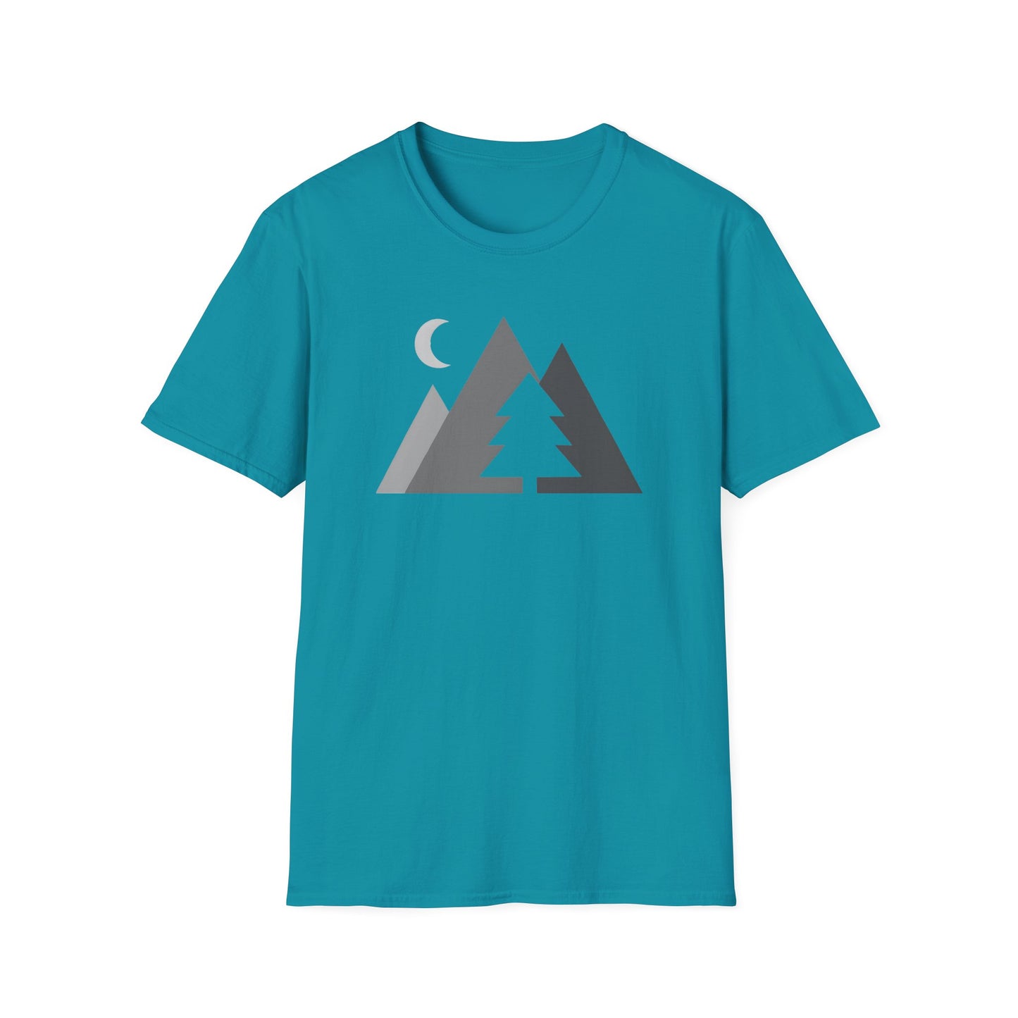 Greyscale Geometric Mountains T-shirt