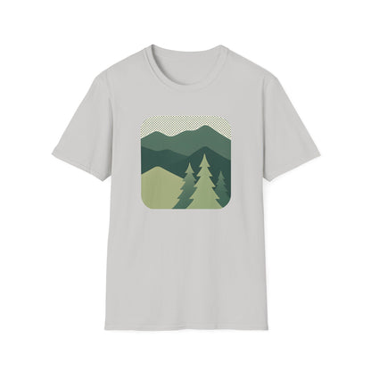 Minimalist Green Mountain Landscape T-shirt