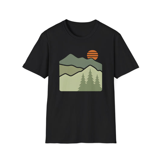 Striped Sun Over Mountain Layers T-shirt