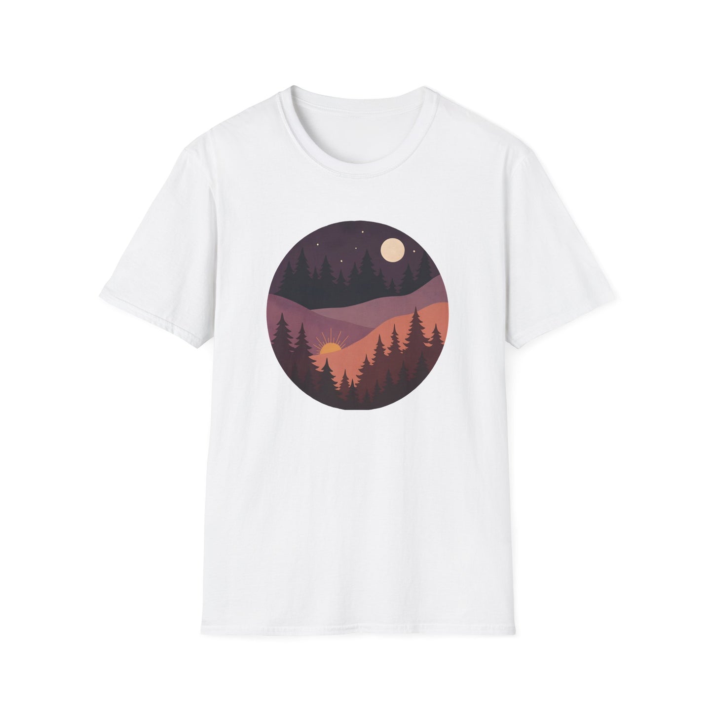 Sun Moon Layered Landscape T-shirt