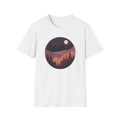 Sun Moon Layered Landscape T-shirt