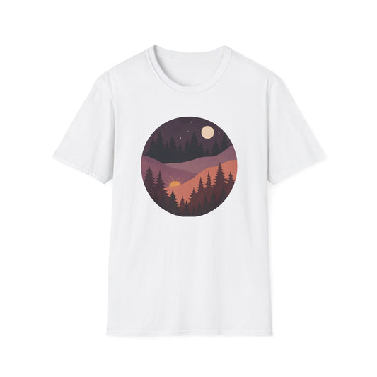 Sun Moon Layered Landscape T-shirt