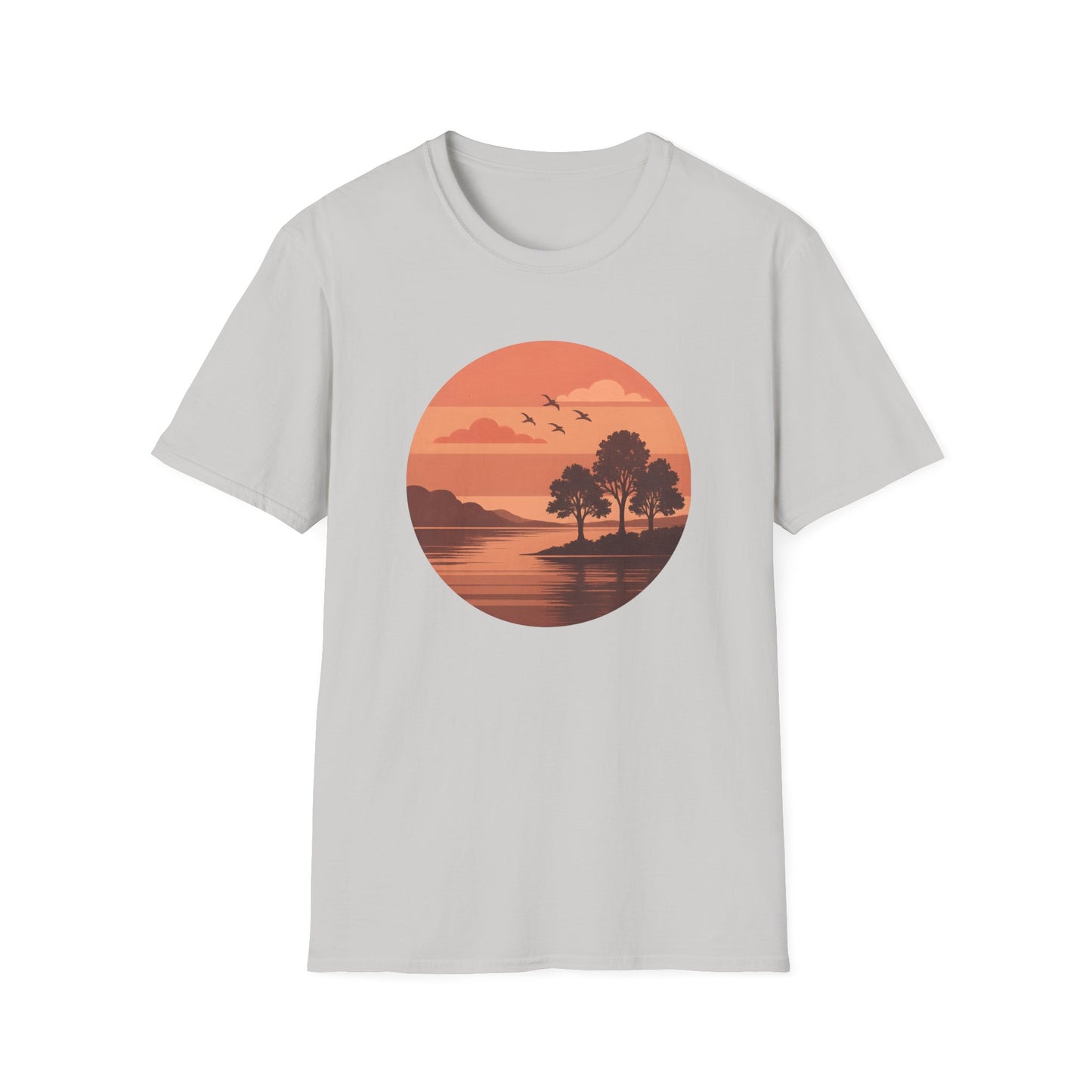 Deep Red Sunset Over Lake T-shirt