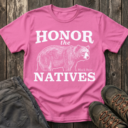 Honor The Natives Black Bear T-shirt White