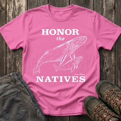 Honor The Natives Gray Whale T-shirt White