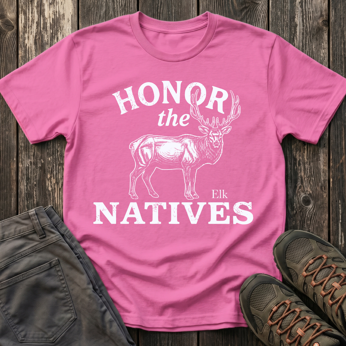 Honor The Natives Elk T-shirt White