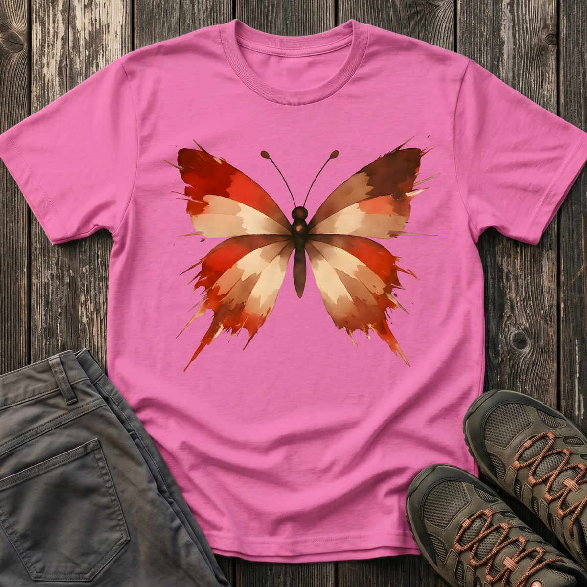 WildInk Maroon Butterfly  T-shirt