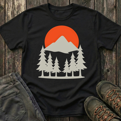 Grey Mountain Silhouette At Sunset T-shirt