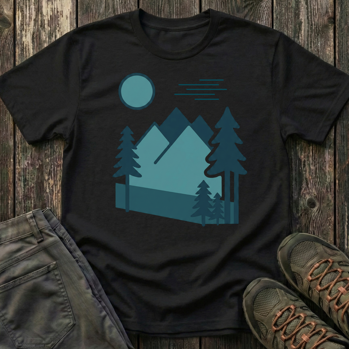 Minimalist Blues Landscape T-shirt