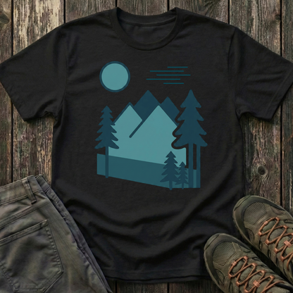 Minimalist Blues Landscape T-shirt