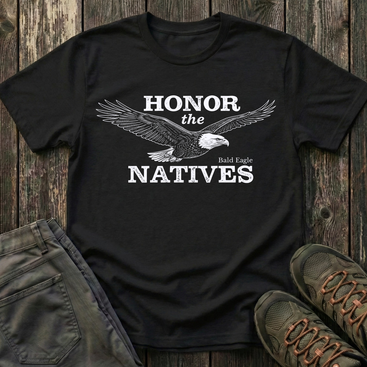 Honor The Natives Bald Eagle T-shirt White