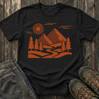 Geometric Red Landscape T-shirt