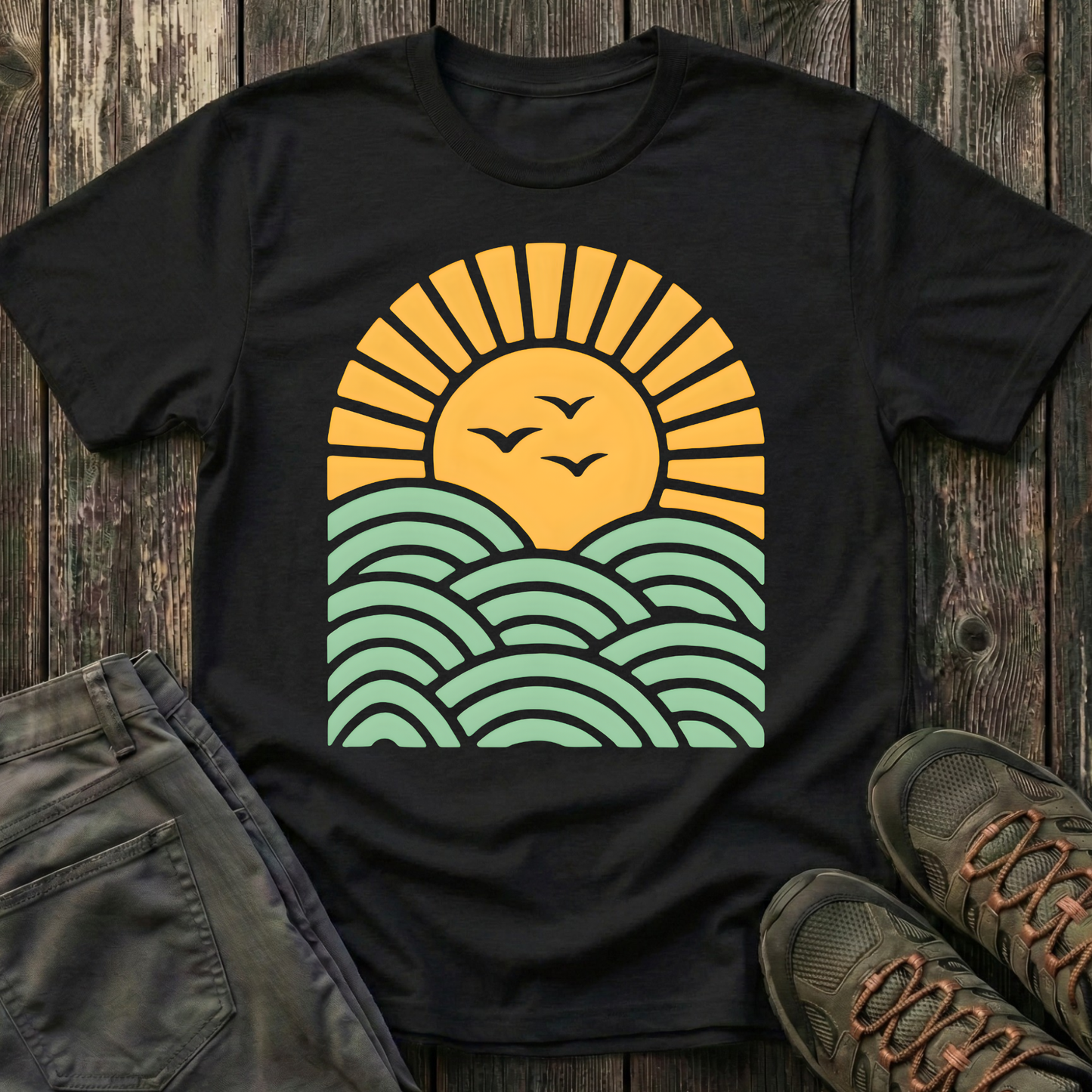 Sunrise Over Serene Waves T-shirt