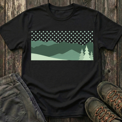 Minimalist Green Mountain Landscape T-shirt