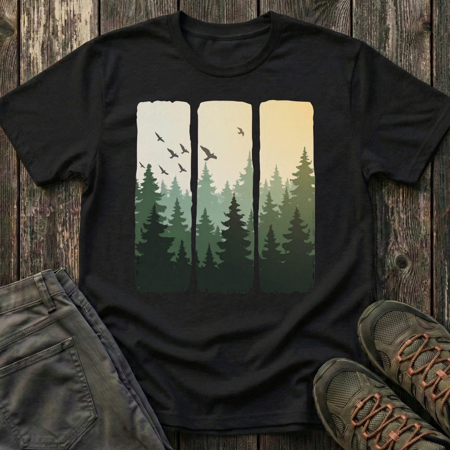 Sunlit Forest Brushstrokes T-shirt