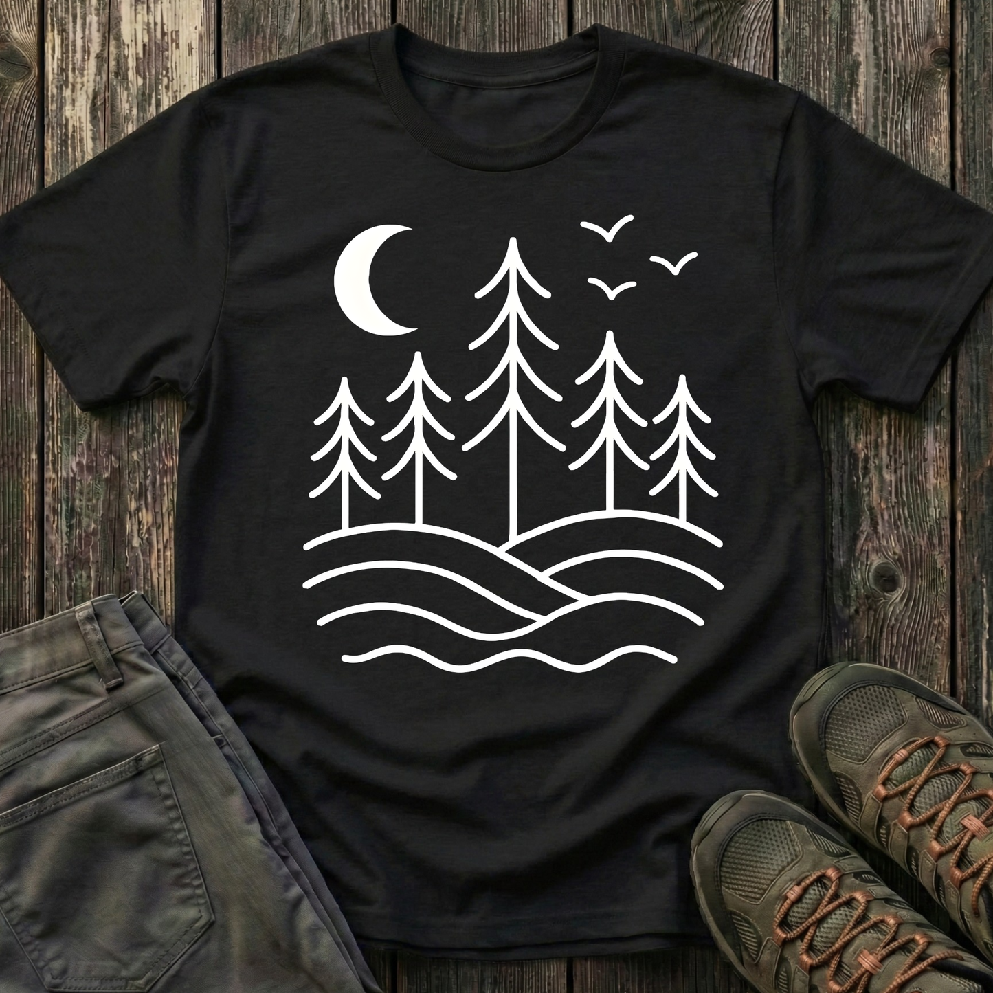 Pines Under Moon T-shirt