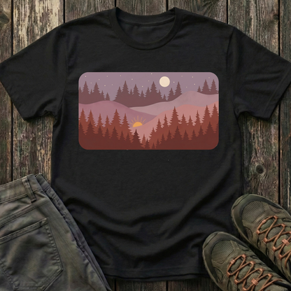 Sun Moon Layered Landscape T-shirt