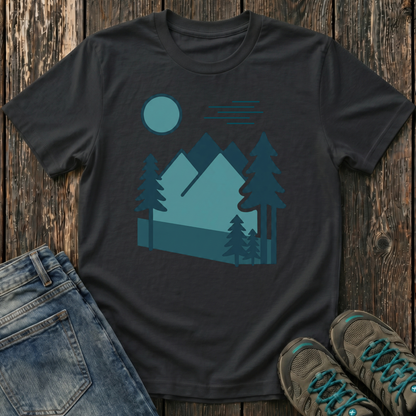 Children's Minimalist Blues Landscape T-shirt