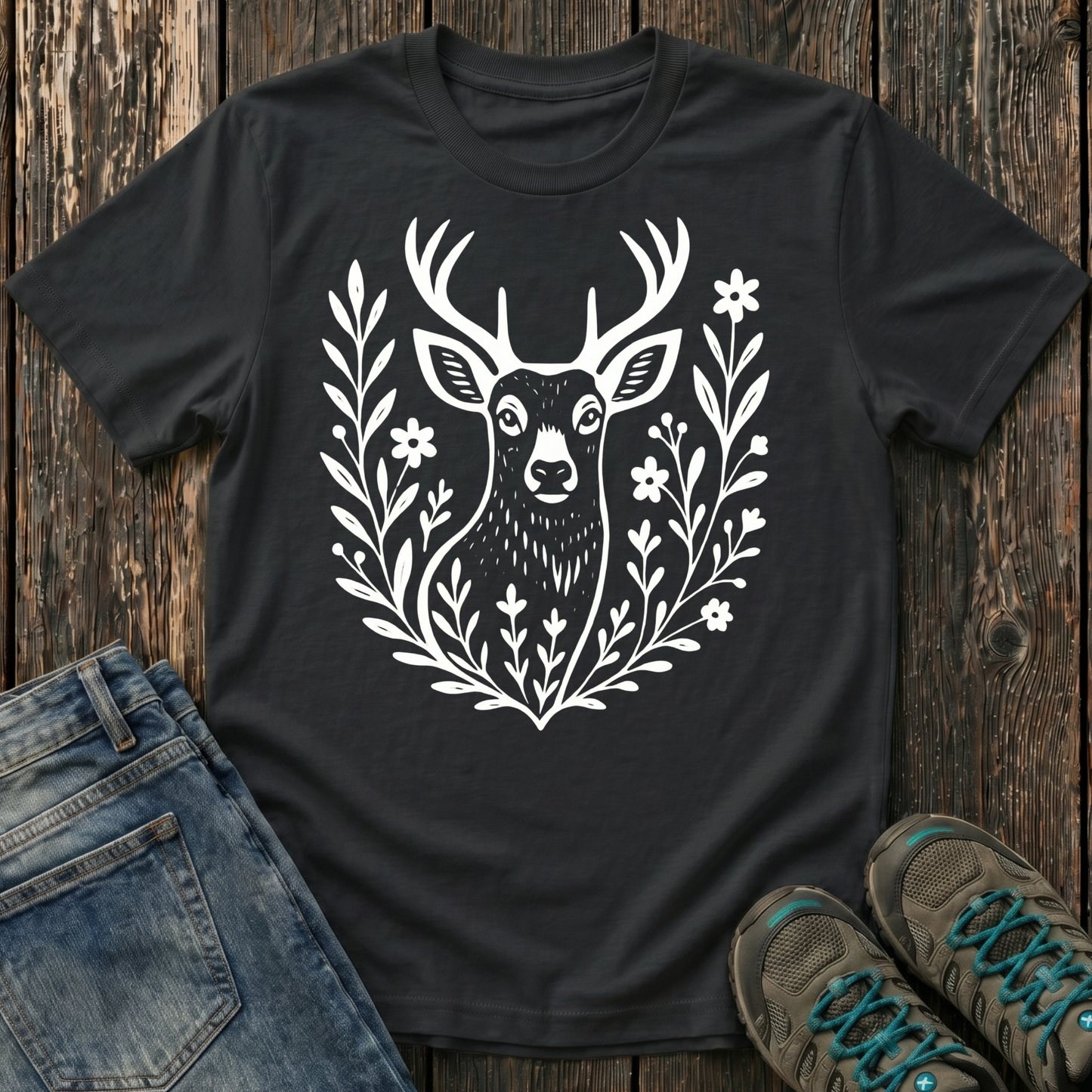 Children's Deer Portrait T-shirt