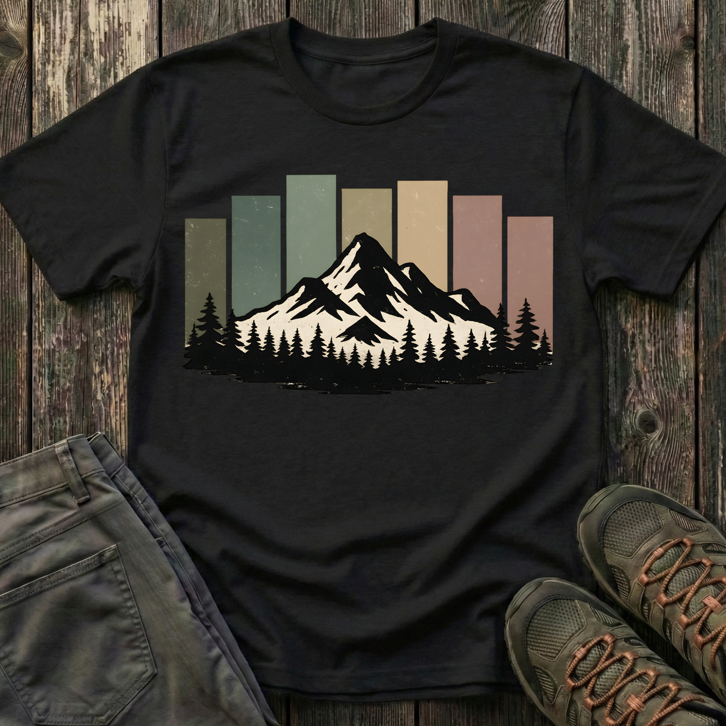 Mountain Peak Earth Tones T-shirt