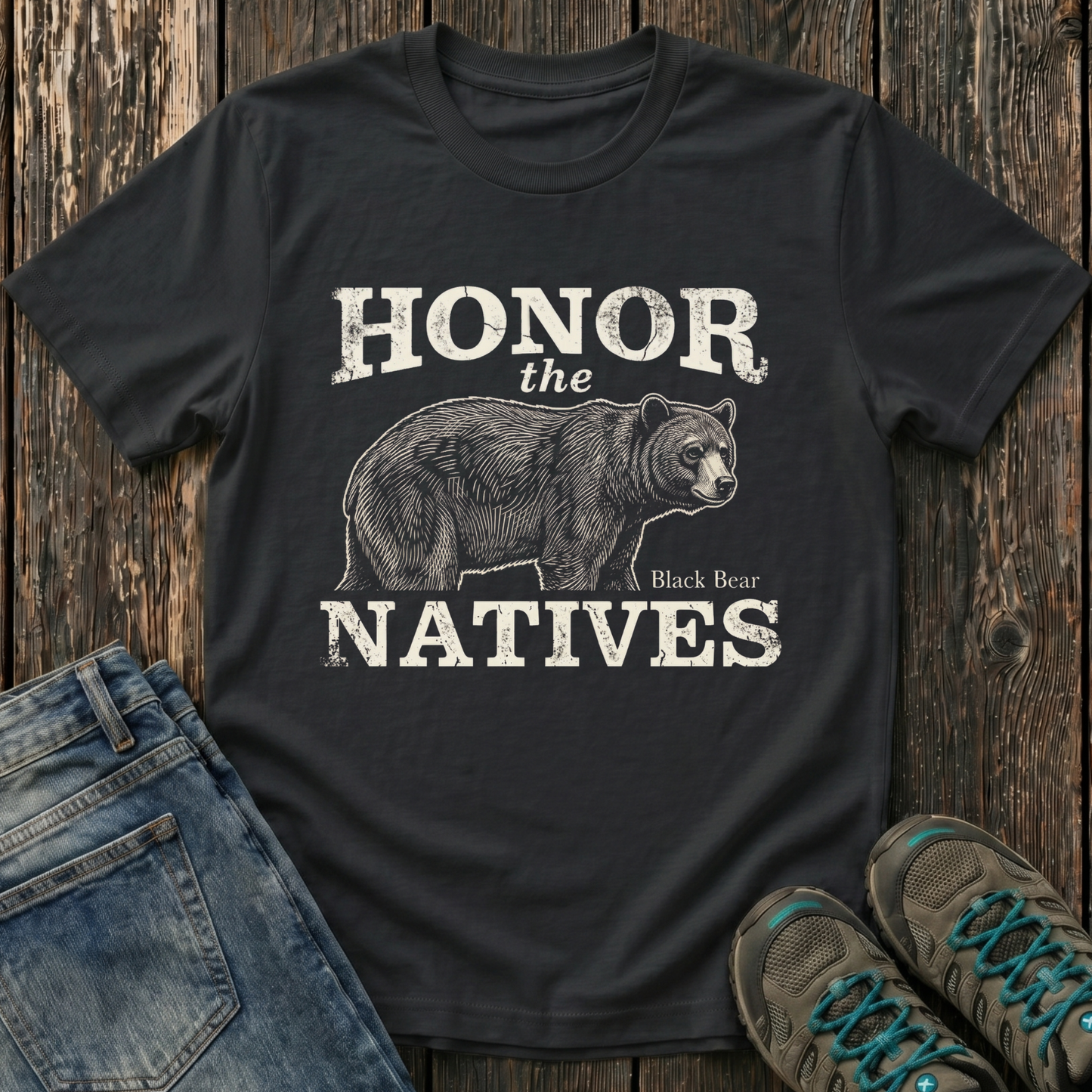 Children's Honor The Natives Black Bear T-shirt