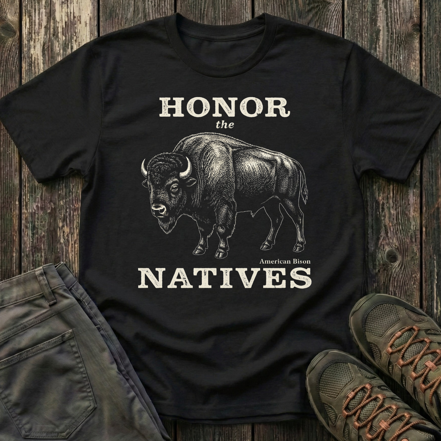Honor The Natives Bison T-shirt
