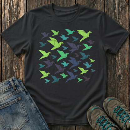 Children's Origami Birds Winter T-shirt