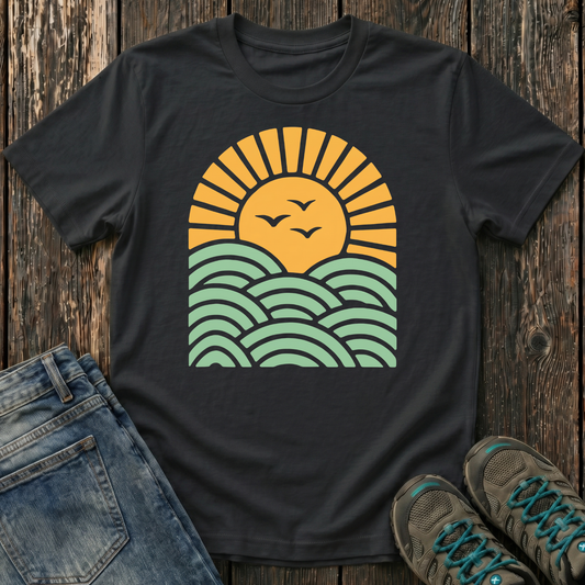 Children’s Sunrise Over Serene Waves T-shirt