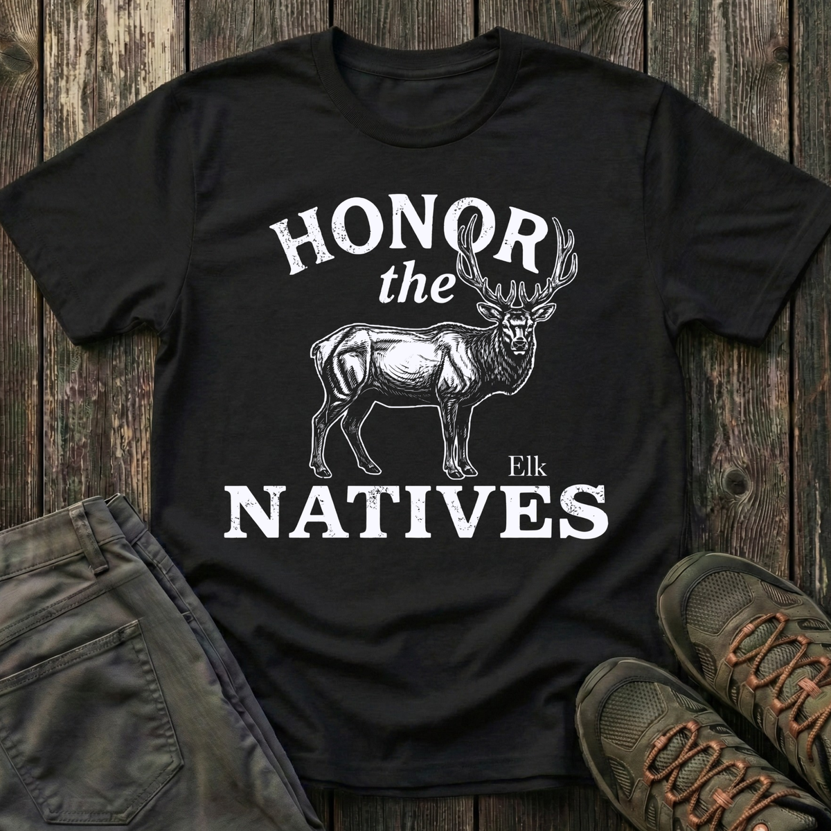 Honor The Natives Elk T-shirt White