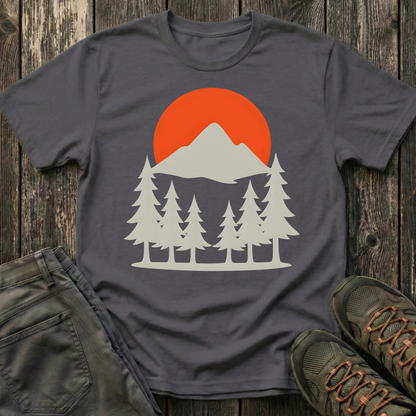 Grey Mountain Silhouette At Sunset T-shirt
