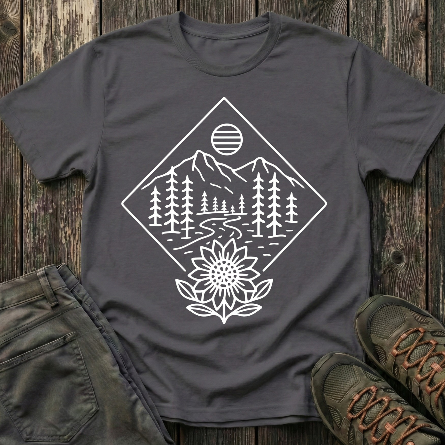 Sun Over Sunflower Landscape T-shirt