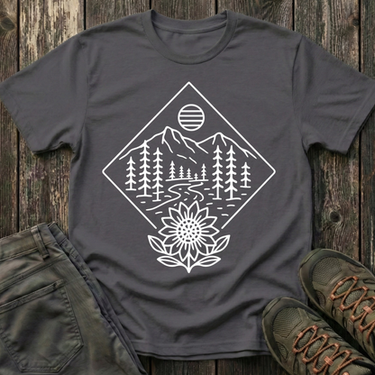 Sun Over Sunflower Landscape T-shirt