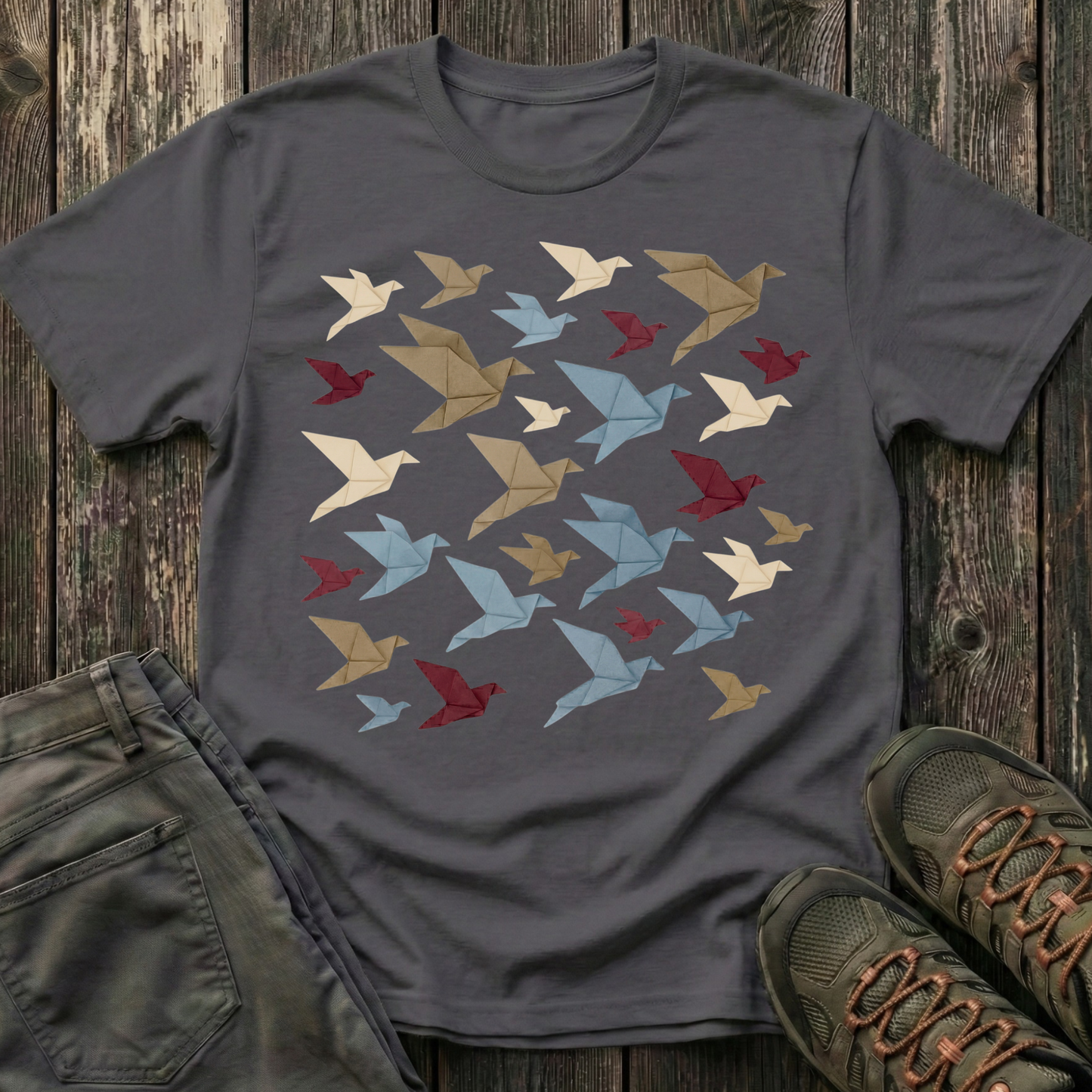 Origami Flock Of Birds T-shirt