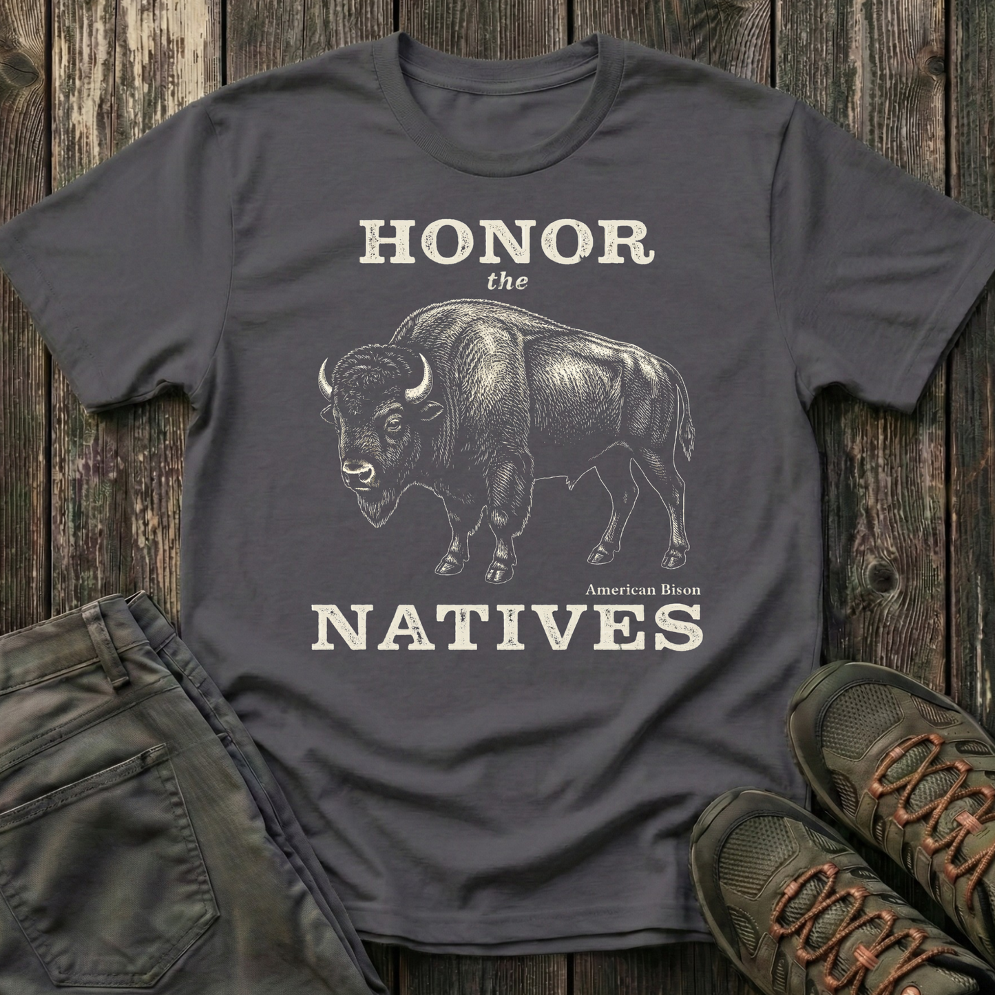 Honor The Natives Bison T-shirt