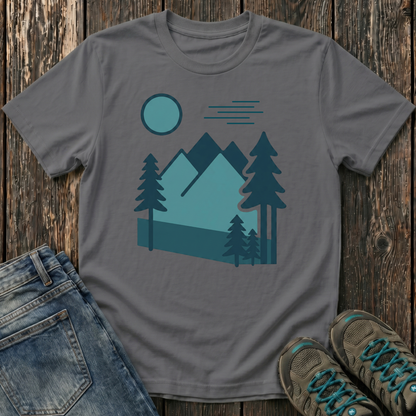 Children's Minimalist Blues Landscape T-shirt