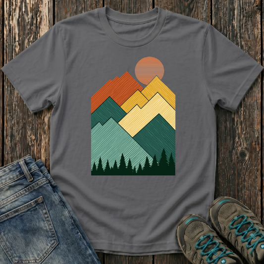 Children's Lined Mountain Sunset T-shirt