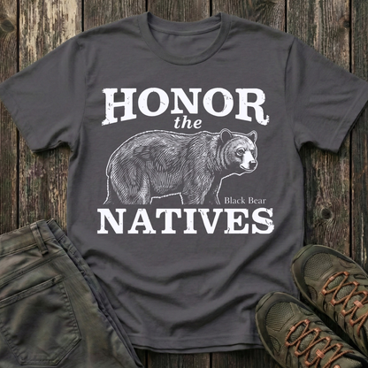 Honor The Natives Black Bear T-shirt White