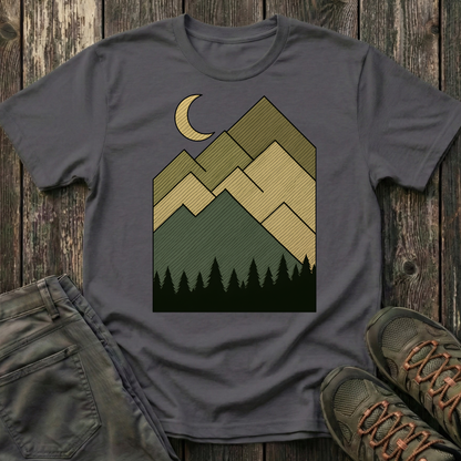 Moon Over Lined Mountains T-shirt