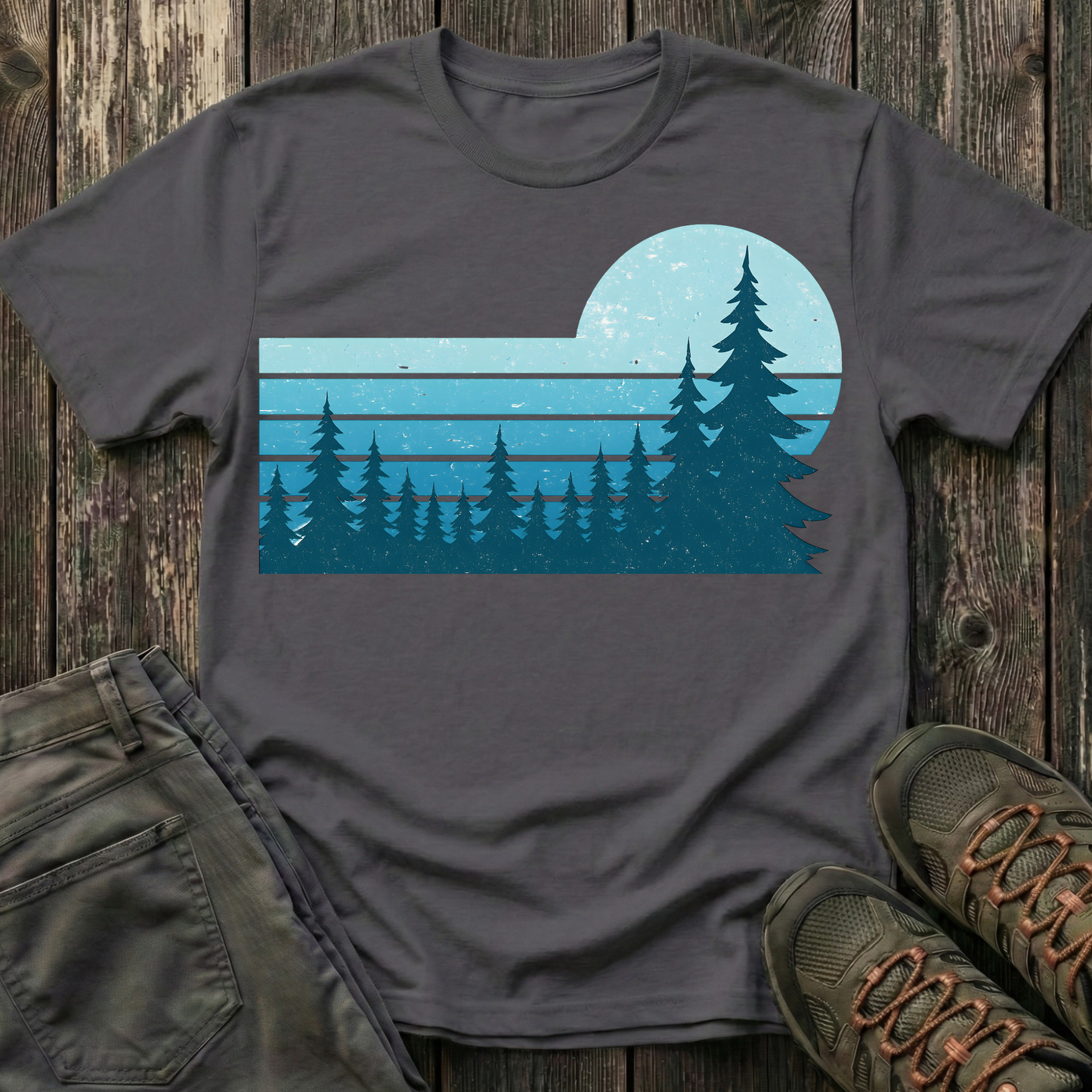 Retro Teal Sunset T-shirt