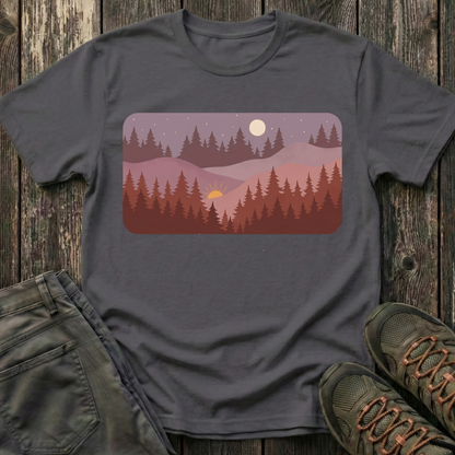 Sun Moon Layered Landscape T-shirt