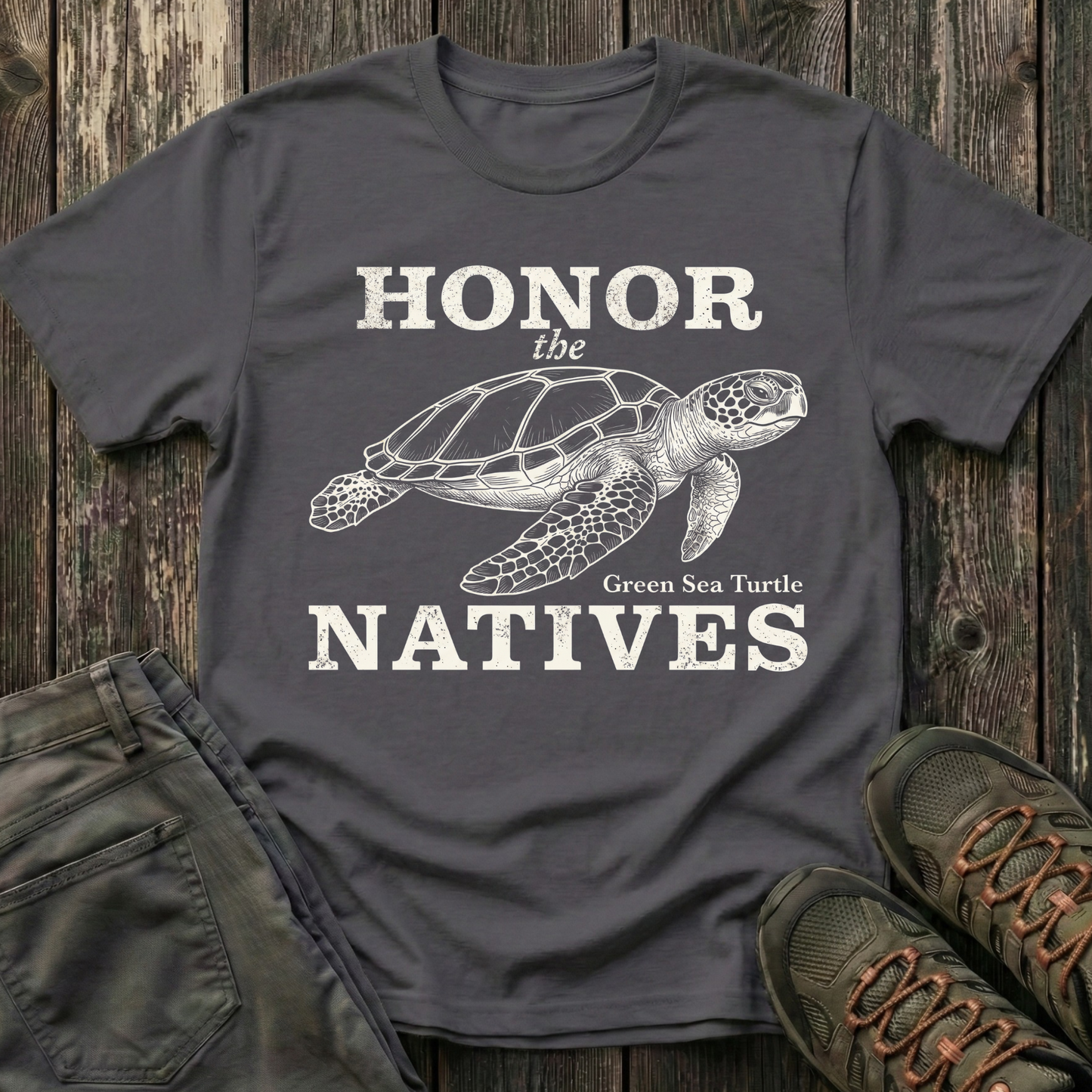 Honor The Natives Green Sea Turtle T-shirt