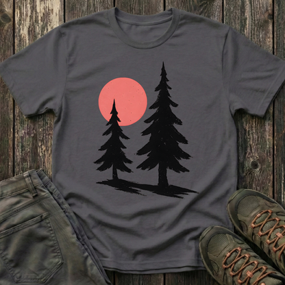 Serene Pines Under Sunset T-shirt